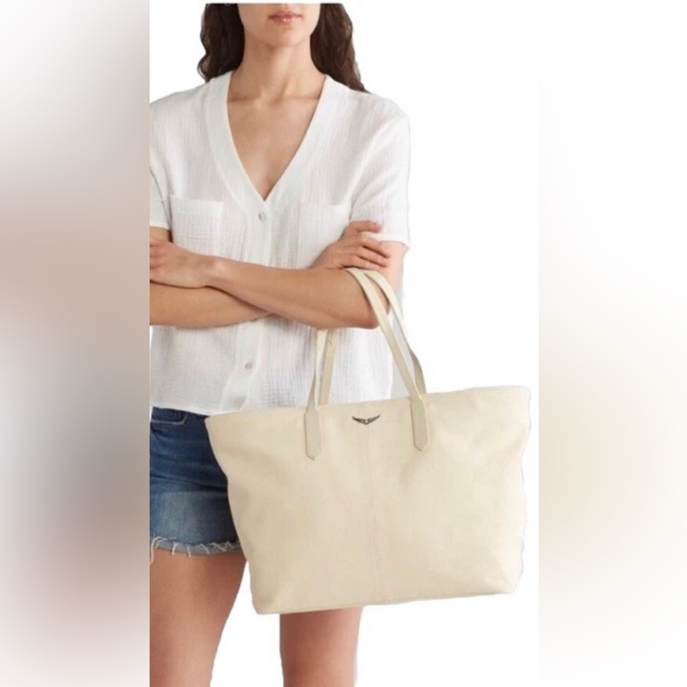 Zadig & Voltaire Mick Wing Canvas & Leather tote Bag NWT